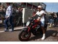Hamilton crashes during motorbike test