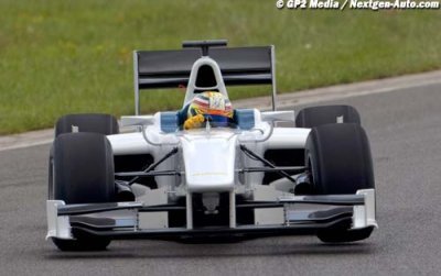 Giorgio Pantano at the wheel of the GP2/11 car
