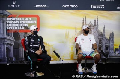 ‘Pas sûr qu’ils aiment cette nouvelle règle’… Les pilotes Mercedes F1 taquinent le ’lobby’ Red Bull&nbsp;!
