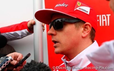 Raikkonen vise le podium avec sa Ferrari