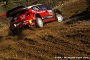 Quatre Citroën C3 WRC au départ du Rallye du Portugal