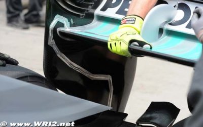 Both Mercedes cars used F-duct in qualifying