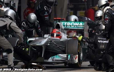 L’équipe Mercedes est la plus rapide... dans les stands