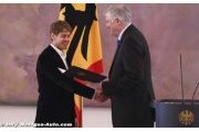 Sebastian Vettel leafs with Silver