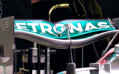 Mercedes pushing on with ’spoon’ rear wing