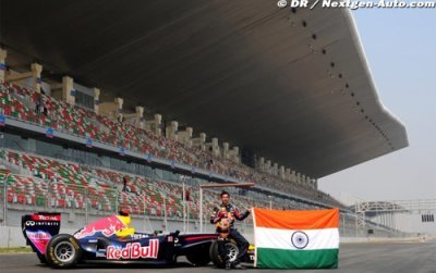 Red Bull does the first laps of the Indian Circuit 