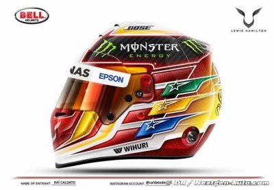 Hamilton dévoile le casque qu’il a choisi pour cette saison