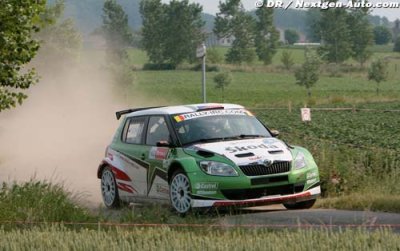 Kopecky heading for IRC glory in the Zlin rain