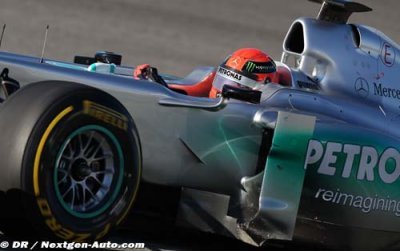 La Mercedes W03 a roulé à Barcelone aujourd’hui