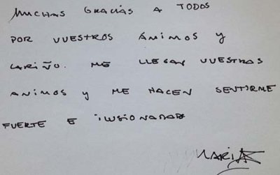 De Villota thanks fans in hand-written note