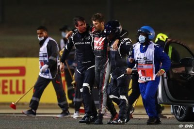 Ocon s’inquiète pour Grosjean&nbsp;: ’J’espère qu’il n’aura pas trop mal’