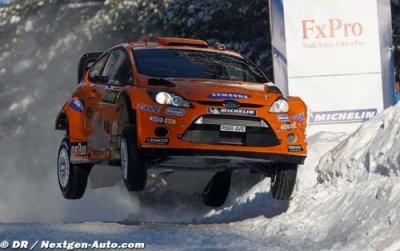 Henning Solberg rolls on Rally Sweden