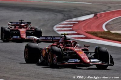 Ferrari&nbsp;: Sainz et Leclerc verrouillent la deuxième ligne à Austin