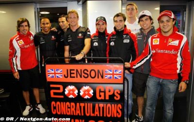 Button au départ de son 200e Grand Prix de F1