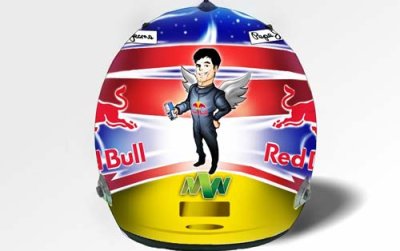 Webber aura un casque dessiné par un fan à Singapour