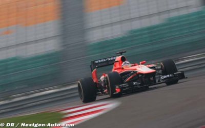 Les deux Marussia à l’arrivée, Chilton devant Bianchi